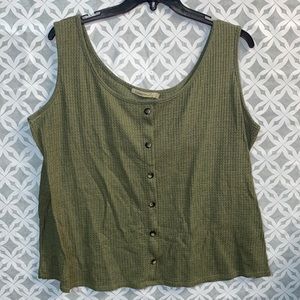 Green Buttoned Tank Top